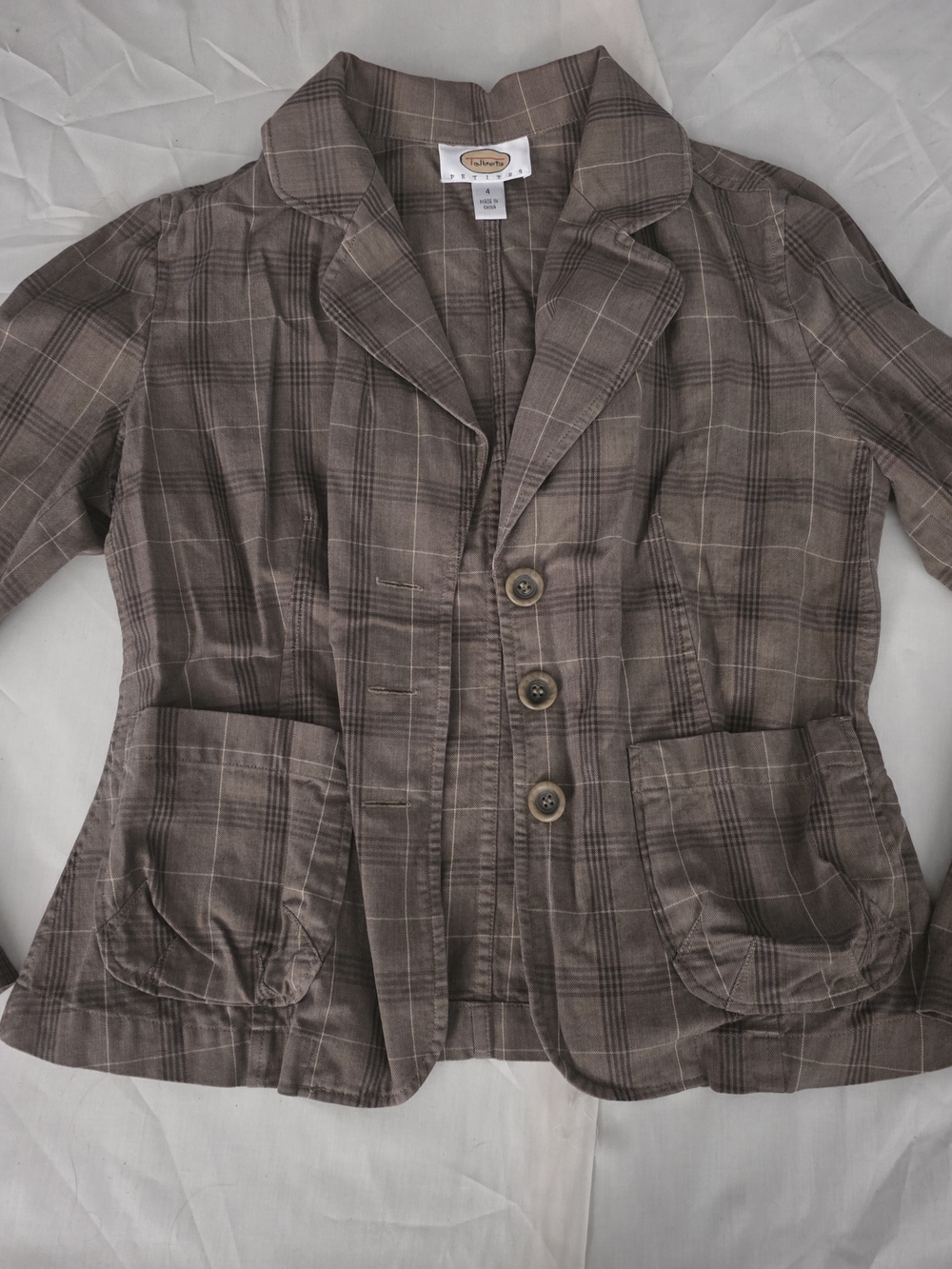 Talbots Brown Plaid Women's Blazer Jacket
